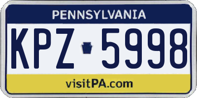 PA license plate KPZ5998