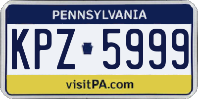 PA license plate KPZ5999