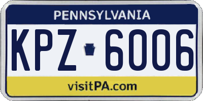 PA license plate KPZ6006
