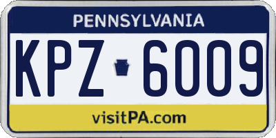 PA license plate KPZ6009