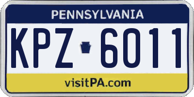 PA license plate KPZ6011