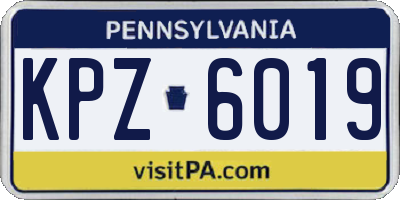 PA license plate KPZ6019