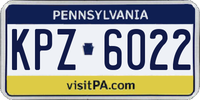 PA license plate KPZ6022