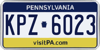 PA license plate KPZ6023