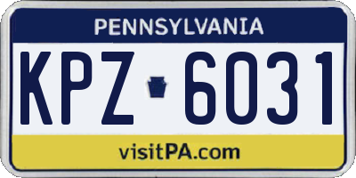 PA license plate KPZ6031