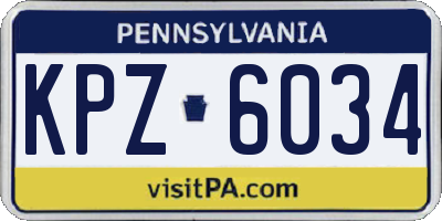 PA license plate KPZ6034