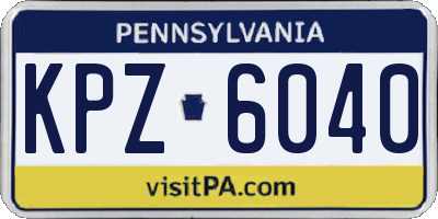 PA license plate KPZ6040
