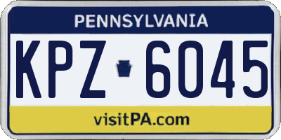 PA license plate KPZ6045
