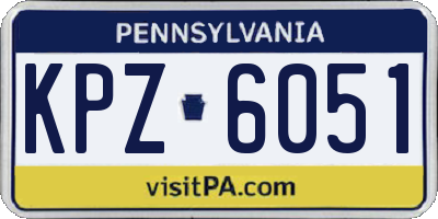 PA license plate KPZ6051
