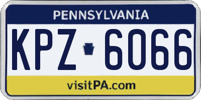 PA license plate KPZ6066