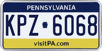 PA license plate KPZ6068