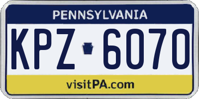PA license plate KPZ6070