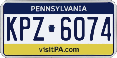 PA license plate KPZ6074