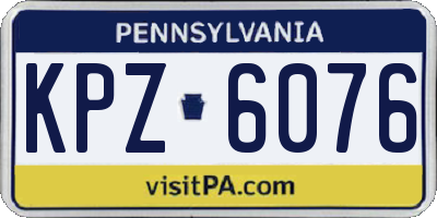 PA license plate KPZ6076