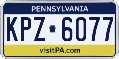 PA license plate KPZ6077