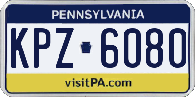 PA license plate KPZ6080