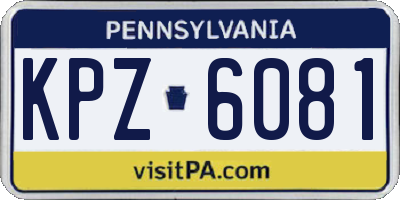 PA license plate KPZ6081