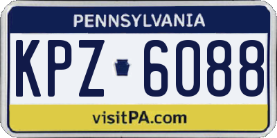 PA license plate KPZ6088