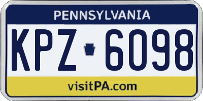 PA license plate KPZ6098