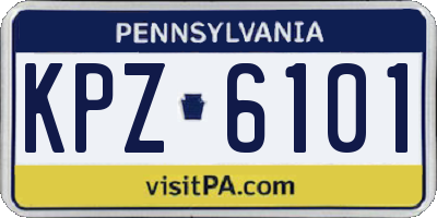 PA license plate KPZ6101