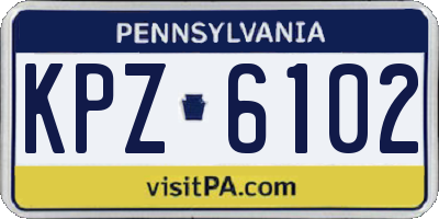 PA license plate KPZ6102