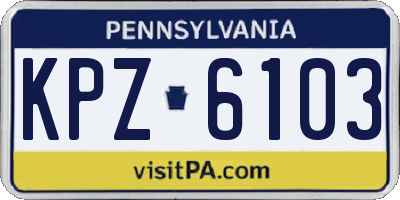 PA license plate KPZ6103