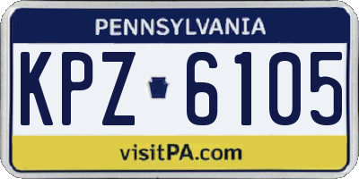 PA license plate KPZ6105