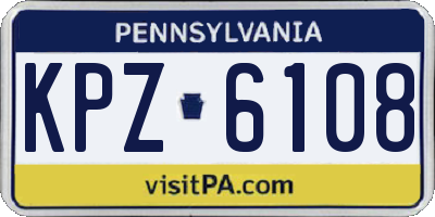 PA license plate KPZ6108
