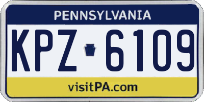 PA license plate KPZ6109