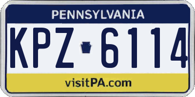 PA license plate KPZ6114