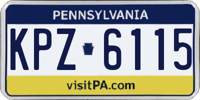 PA license plate KPZ6115