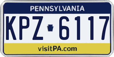 PA license plate KPZ6117