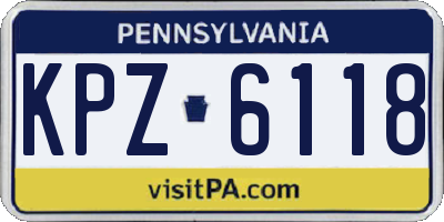 PA license plate KPZ6118
