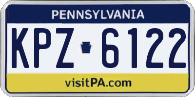PA license plate KPZ6122