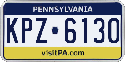 PA license plate KPZ6130