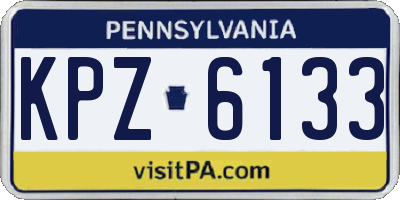 PA license plate KPZ6133