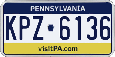 PA license plate KPZ6136