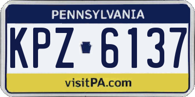 PA license plate KPZ6137