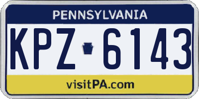 PA license plate KPZ6143