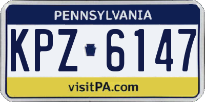 PA license plate KPZ6147
