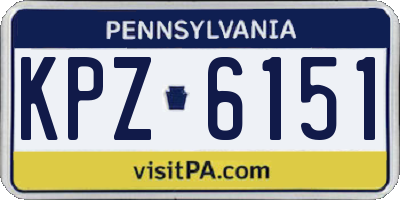 PA license plate KPZ6151