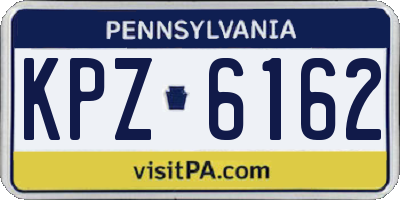 PA license plate KPZ6162