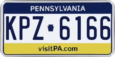 PA license plate KPZ6166