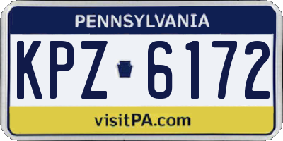 PA license plate KPZ6172