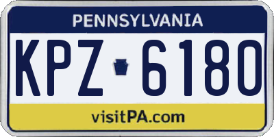 PA license plate KPZ6180
