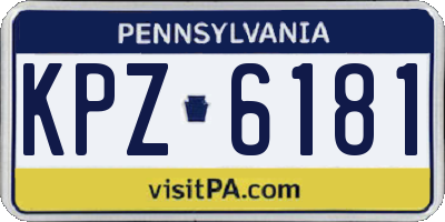 PA license plate KPZ6181