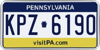 PA license plate KPZ6190