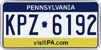PA license plate KPZ6192
