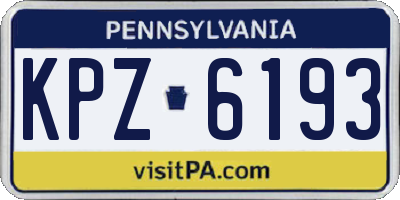 PA license plate KPZ6193