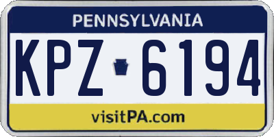 PA license plate KPZ6194